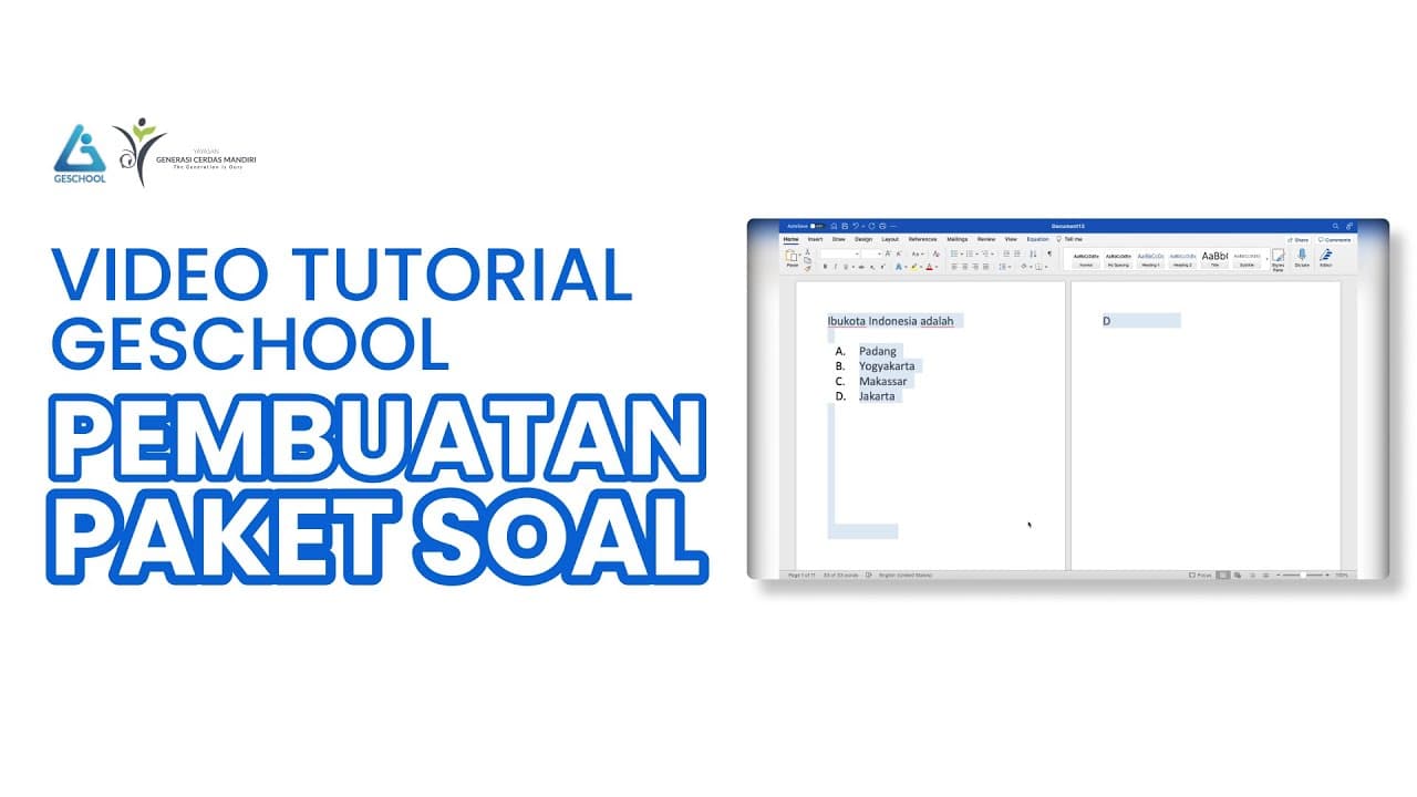 VIDEO TUTORIAL Menyiapkan Paket Soal